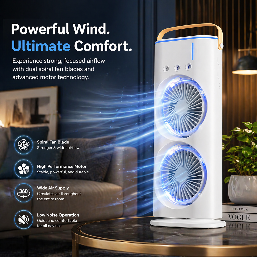 electric fan desktop double-head powerful air