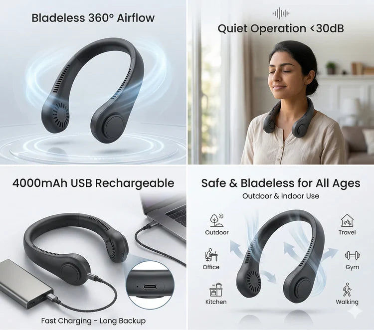 Rechargeable Hanging Neck Fan
